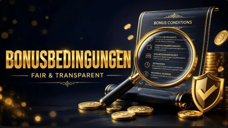 Infografik zu Online Casino Bonusbedingungen: Erklärung von Umsatzbedingungen, Einzahlungslimit und Auszahlungsregeln
