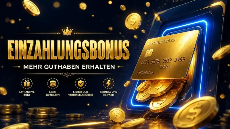 Infografik zum Casino Einzahlungsbonus: Vorteile wie attraktive Boni, mehr Guthaben und schnelle Zahlungen